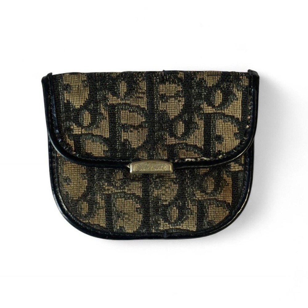 Dior Coin Pouch Trotter Monogram Canvas / Leather Vintage